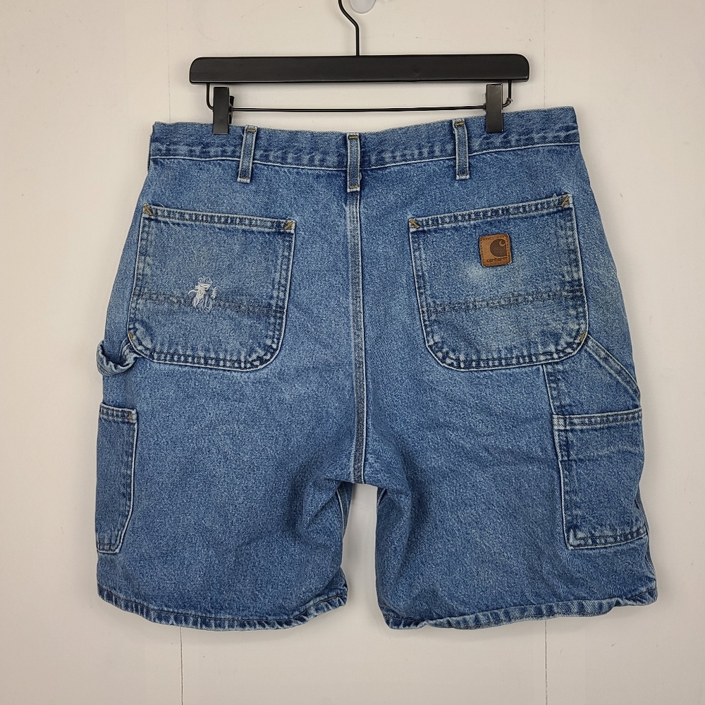 Carhartt Flawed Denim Carpenter Shorts Size 36 - Picture 5 of 7